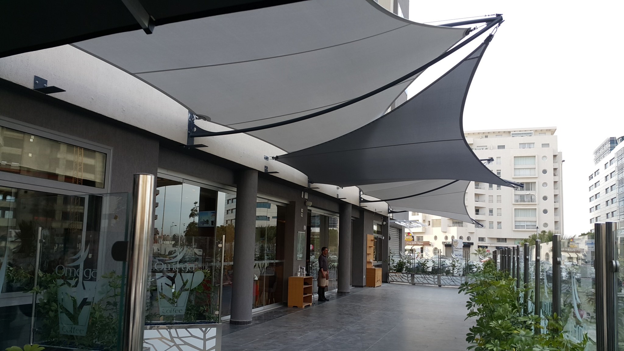 Voile tendue Salon de thé